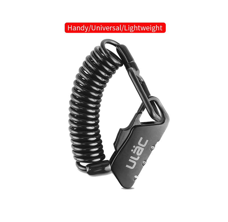 Anti-Diefstal 3 Dial Clip Cable Lock - Zwart
